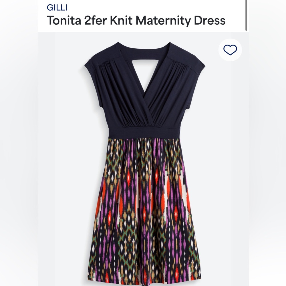 Multicolor Patterned Maternity/Nursing Dress - image 1